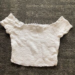 Kendall & Kylie small white off the shoulder top.